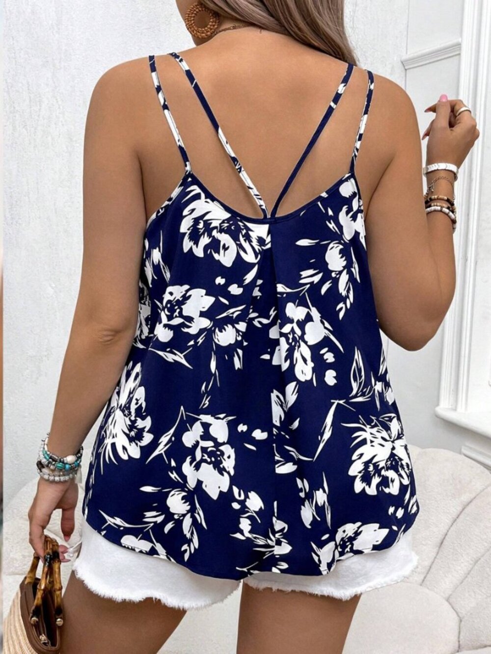 Double-Strap Floral Tank